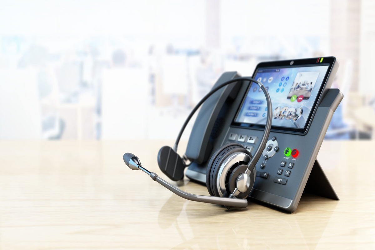 Office Desk Phone on a Table.